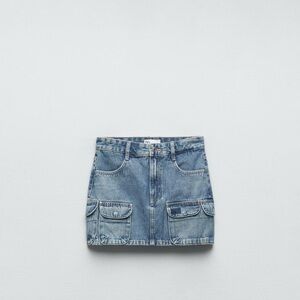 Zara DENIM CARGO SKIRT
